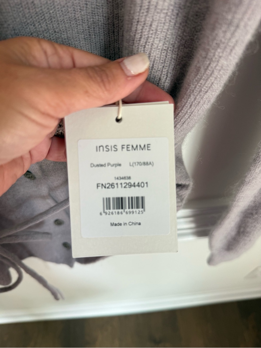Lavender Tie-Waist Button-Front Women’s Cardigan - Picture 13 of 15